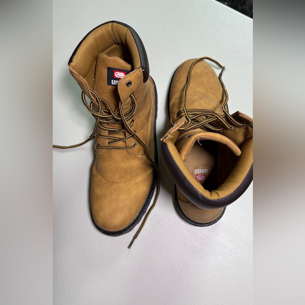 Unlabeled Tan Work Boots - Classic Men's Lace-Up Boots